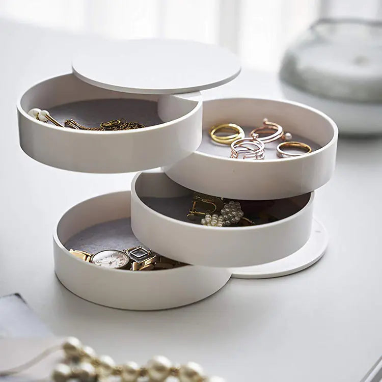 Rotating Storage Box for Jewelry and Accessories