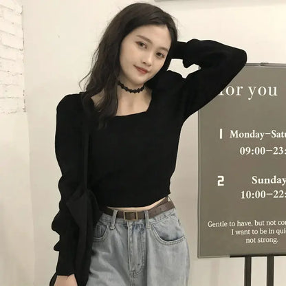 Autumn Winter 2020 Women's Slim Fit Black Sweater