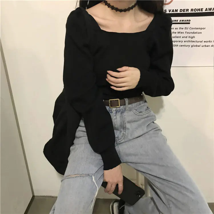 Autumn Winter 2020 Women's Slim Fit Black Sweater