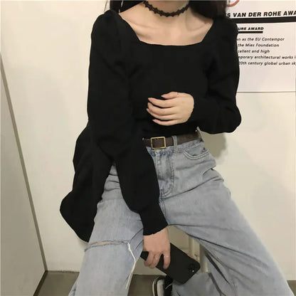 Autumn Winter 2020 Women's Slim Fit Black Sweater
