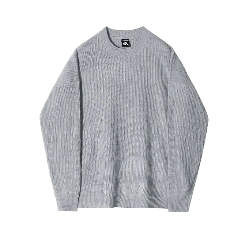 Lazy Style Solid Color Round Neck Pullover Sweater