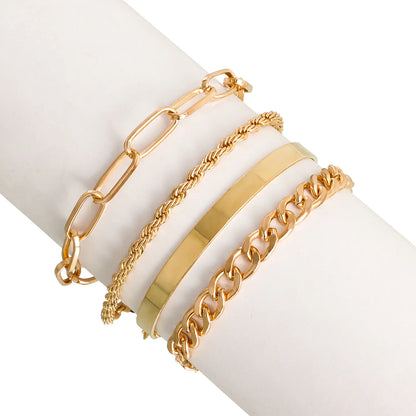B1136 Women's Fashionable Gold Chunky Chain Bracelet
