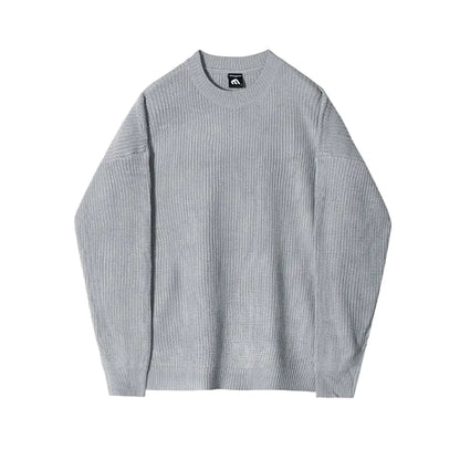 Lazy Style Solid Color Round Neck Pullover Sweater