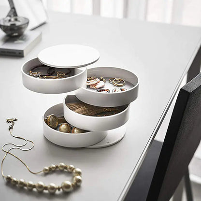 Rotating Storage Box for Jewelry and Accessories
